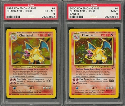 1999-2000 Pokemon Game #4 Charizard-Holo Cards PSA-Graded Pair (2 Different)